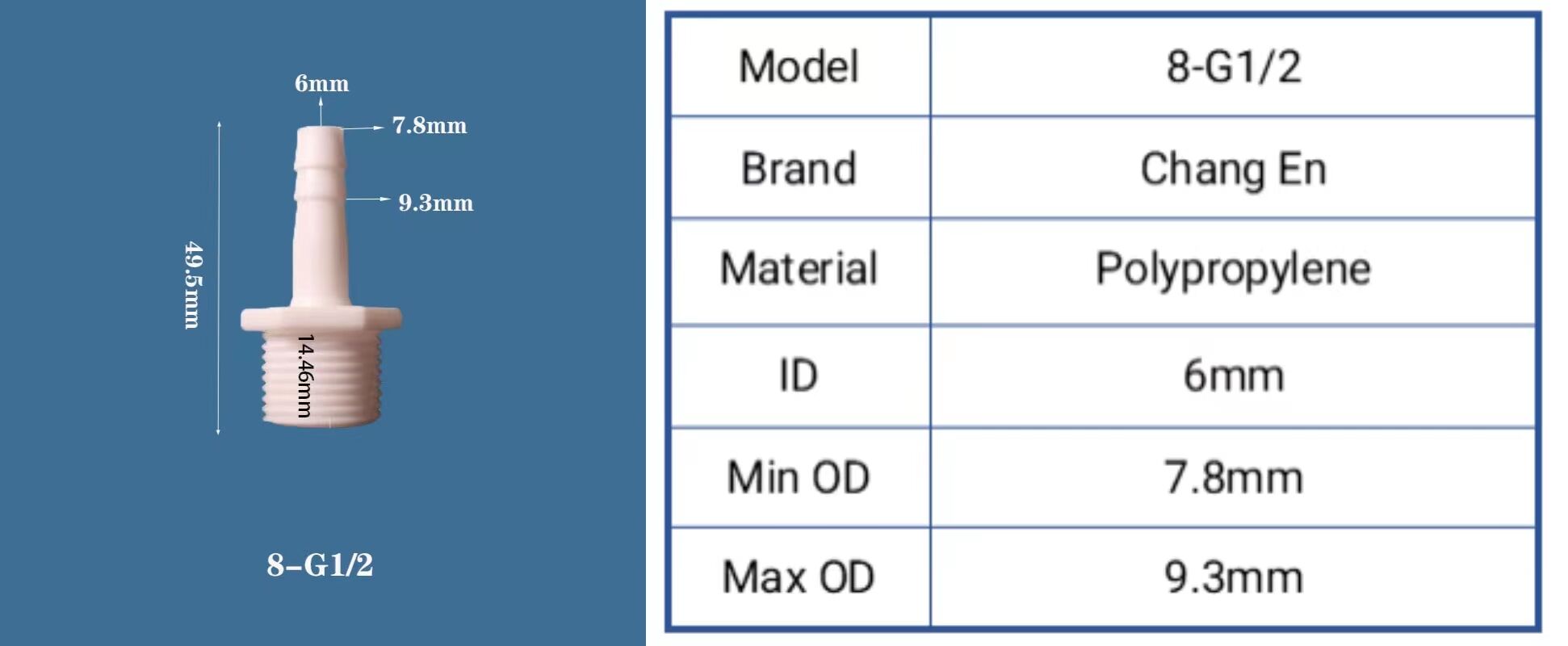 G1/2 Threaded English Screw Plastic PP Male Pagoda Quick Connect Fitting Polypropylene Straight Connector manufacture