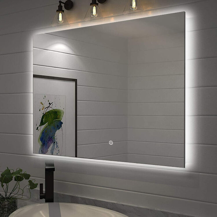 bathroom Wall Mounted Modern Frameless Illuminated Dimming LED light Bathroom Vanity smart Mirrors