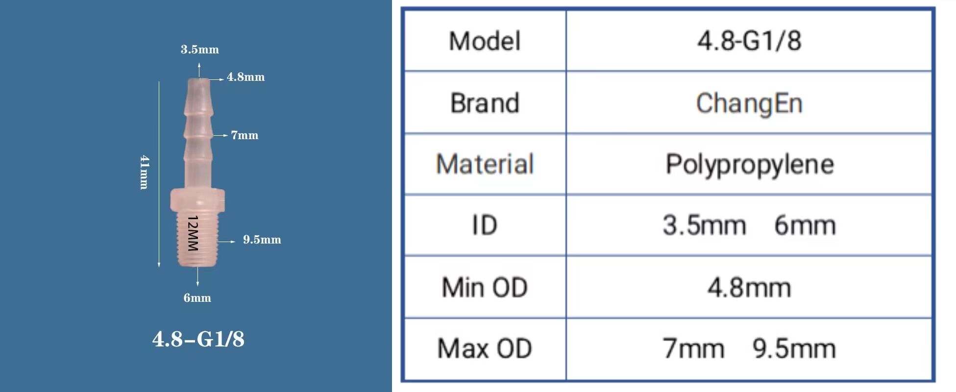 Chang En Plastic PP Male Thread Pagoda Straight Connector Quick Connect Fitting OEM Customizable Smooth Polypropylene Plug Head manufacture