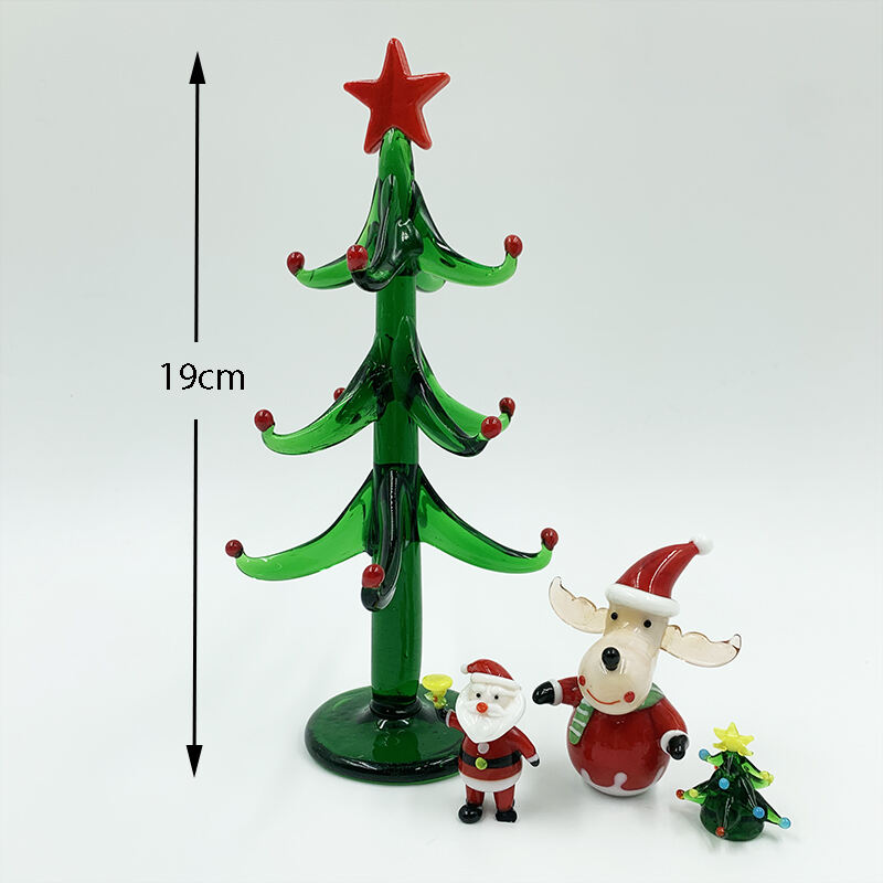 Handmade Art Murano Blown Glass Christmas Ornaments Decorations Christmas Tree For Tabletop Decoration supplier