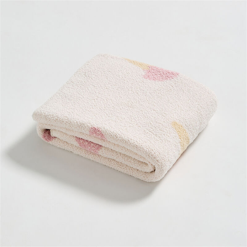 BJL Super Soft Pink Cartoon Ice Cream Microfiber Knitted Throw Blanket Children Gift Home Bed factory