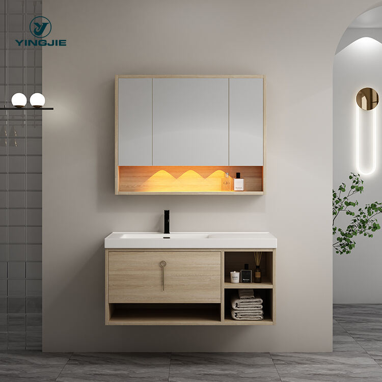 bathroom modern custom storage plywood wall cabinet bathroom vanity with mirror