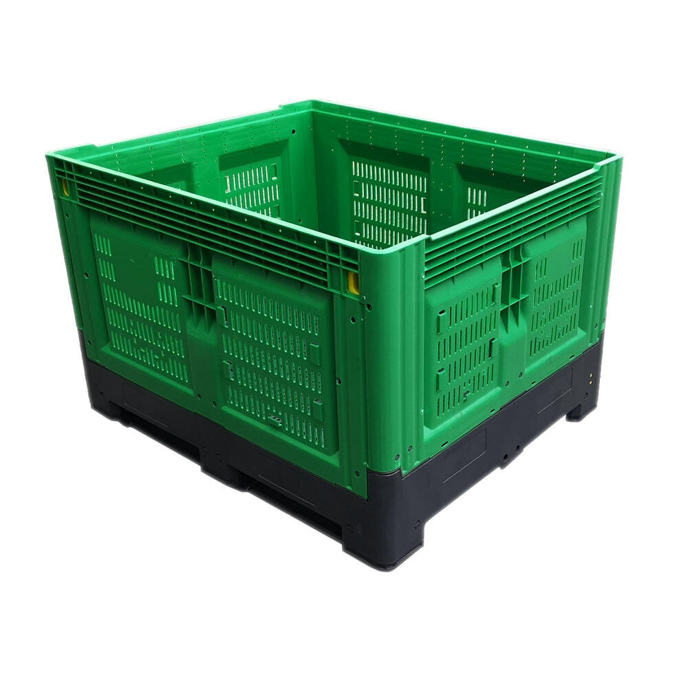 Australian standard large volume 720L foldable plastic pallet boxes mega bin with lid details