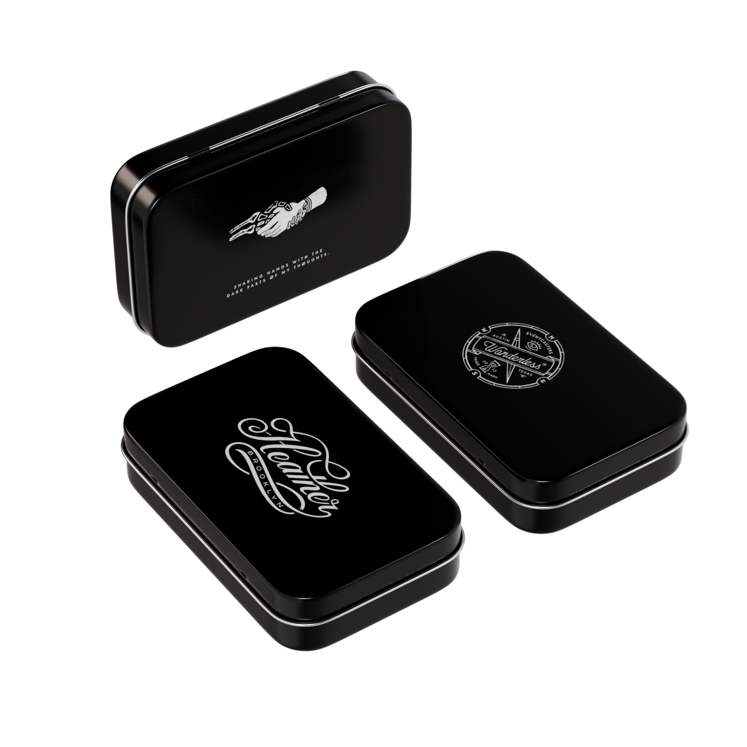 Customized print rectangular usb black blechdose mit deckel tin case with hinged rectangle latas de metal factory