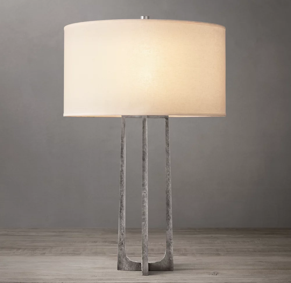 Customized Villa Metal Living Room Desk Light Bedroom Bedside Study Cloth Lampshade LED Table Lamp supplier