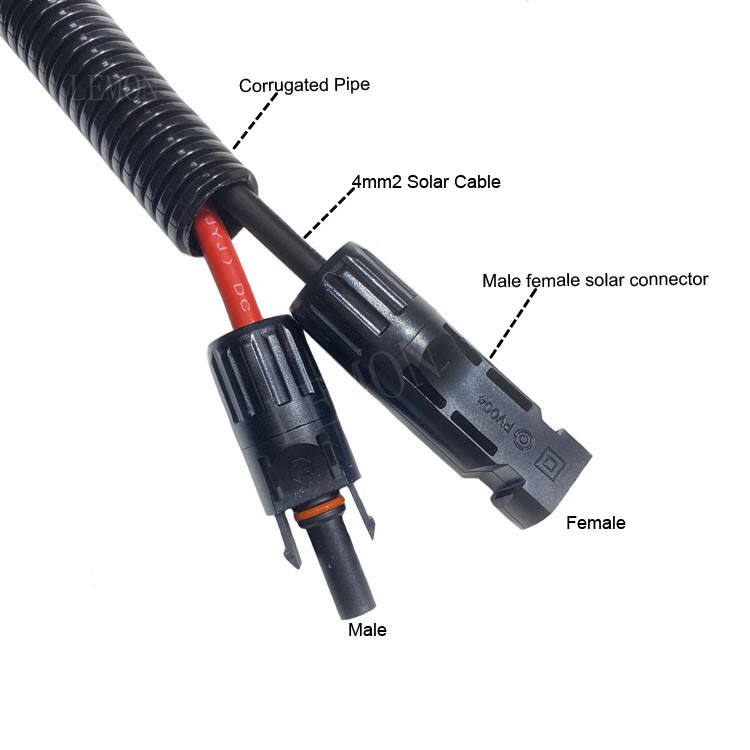 1500V 2.5mm2 4mm2 6mm2 Solar Panel Female Male Connector Solar PV Extension Cable details