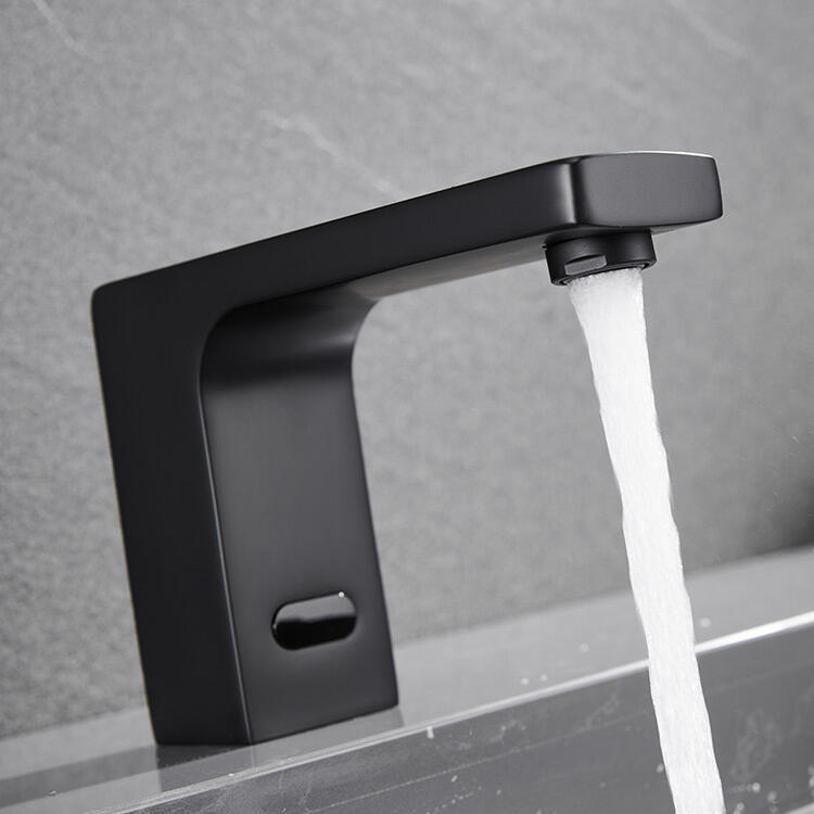 Water Saving Tapware Matte Black Inductive Touchless Automatic Sensor Bathroom Sink Taps High-end Brass Basin Faucets factory