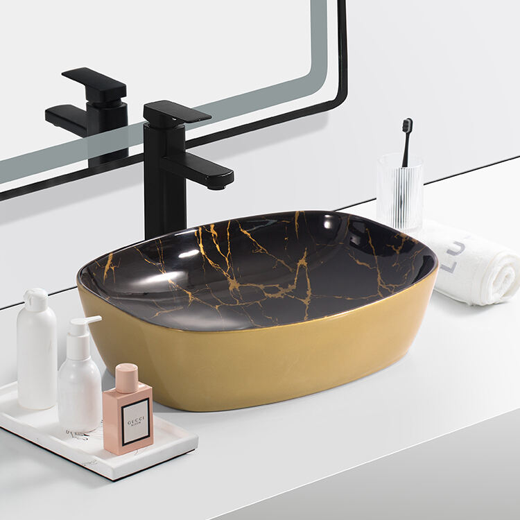 sanityware natural black gold marble luxury golden color bathroom wash sink handmade wash basin details