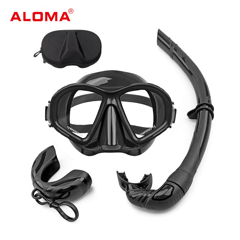 ALOMA New low volume silicone diving gear mask and wet snorkel set with bag manufacture