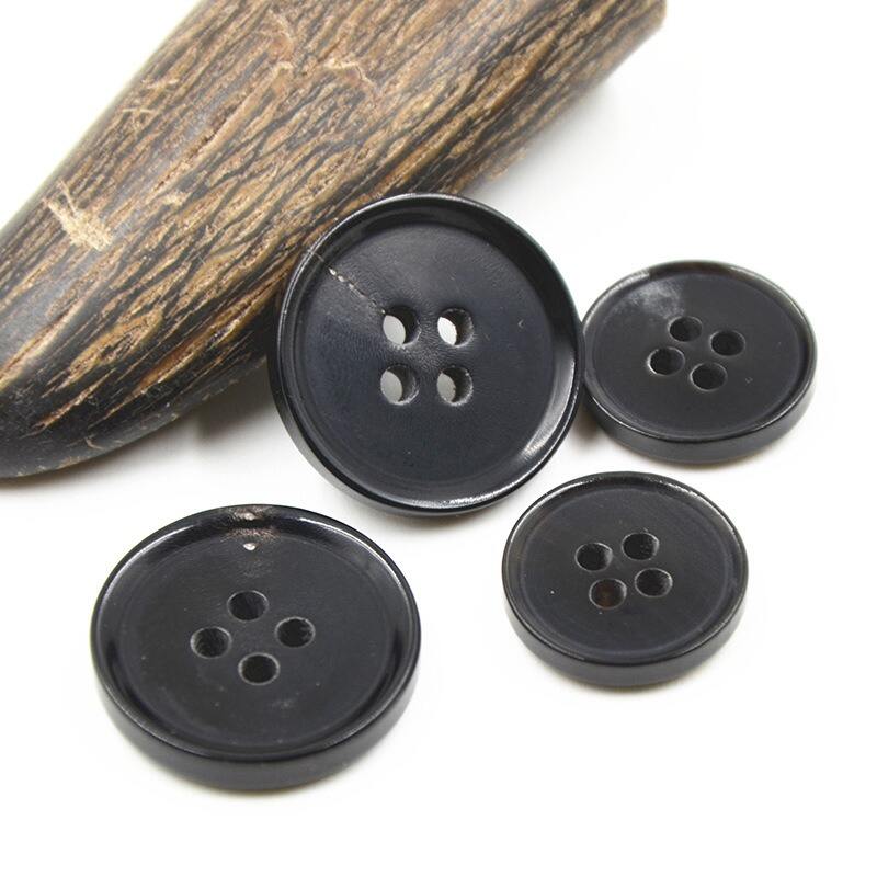 High end 4 hole blank real buffalo horn button for suit coat