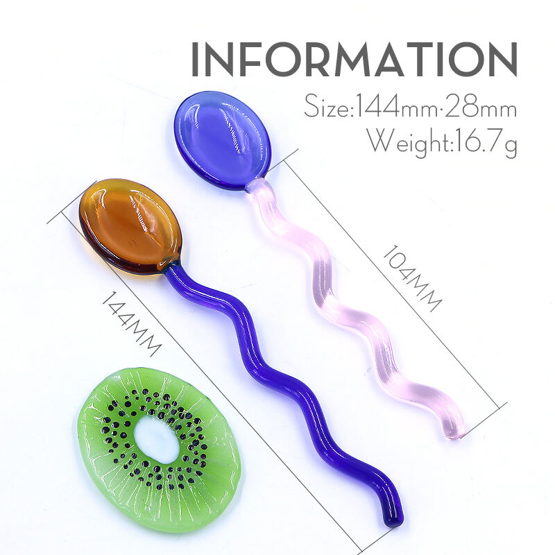 Creative Milk Dessert Spoon  Clear Transparent  Stirring Coffee Spoons Tea Colored Glass  Spoons details