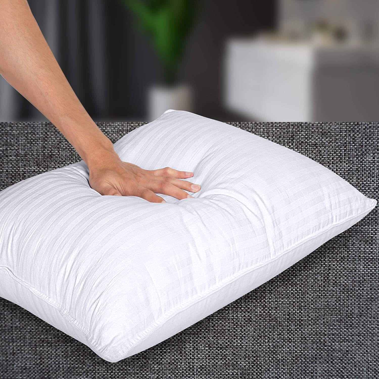 Premium 100% cotton down alternative insert bed pillows for sleeping supplier