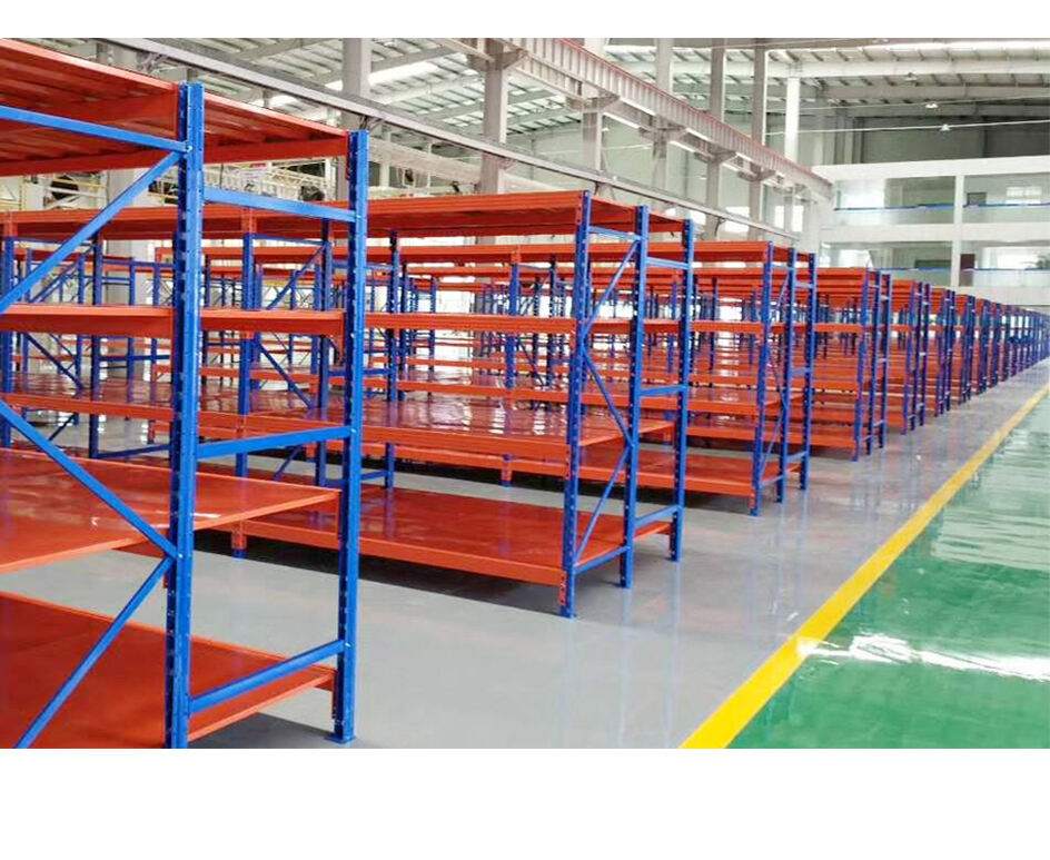 Storage equipment factory rack medium duty assembled iron shelves for goods steel racks for warehouse details