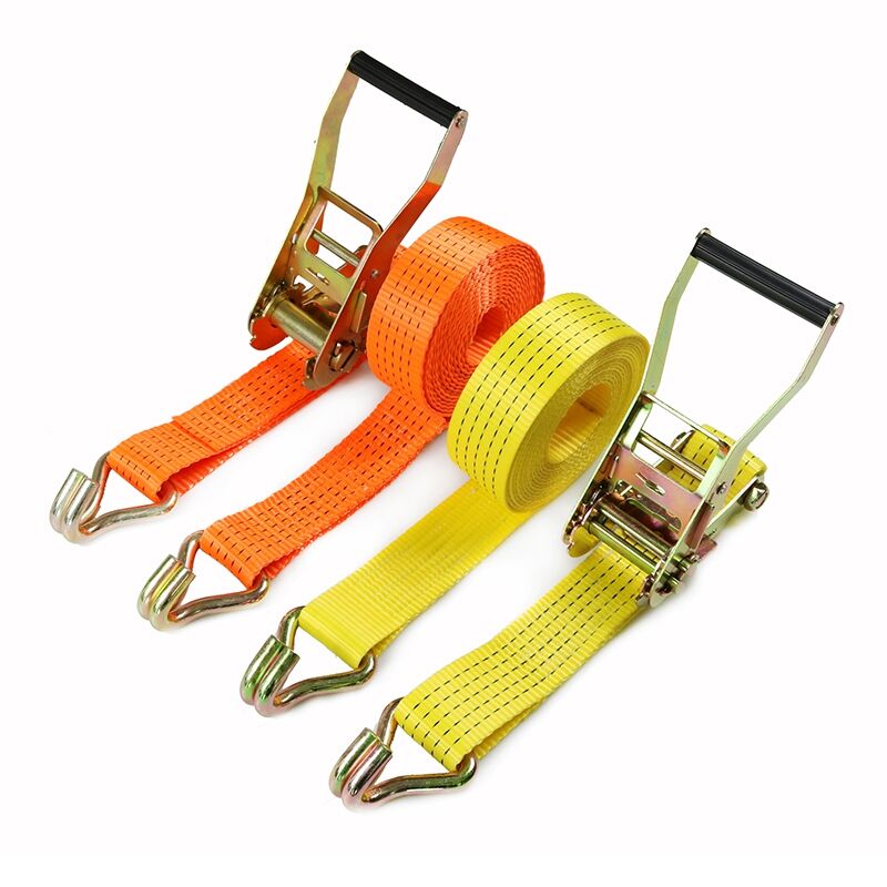 2 Pcs 5T Heavy Duty Ratchet Straps Set Double J Hook Tie Down Strap with Three details