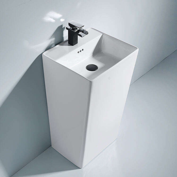 Manufacturer Floor Mounted Factory rectangular bathroom Pedestal sink factory