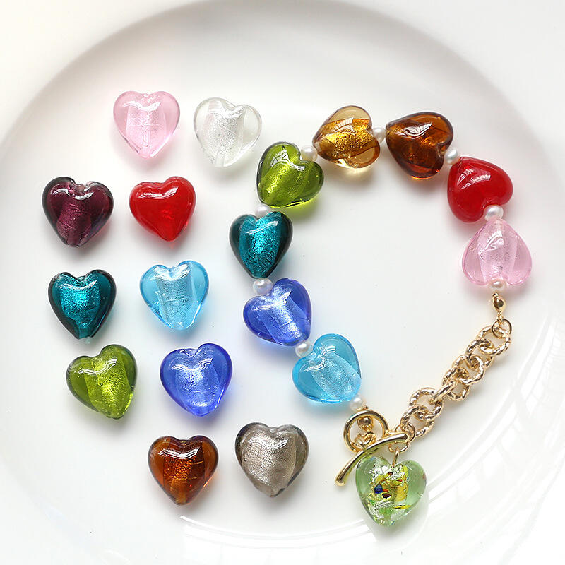 Murano Lampwork Glass loose beads Valentine Heart Beads For Jewelry Making factory