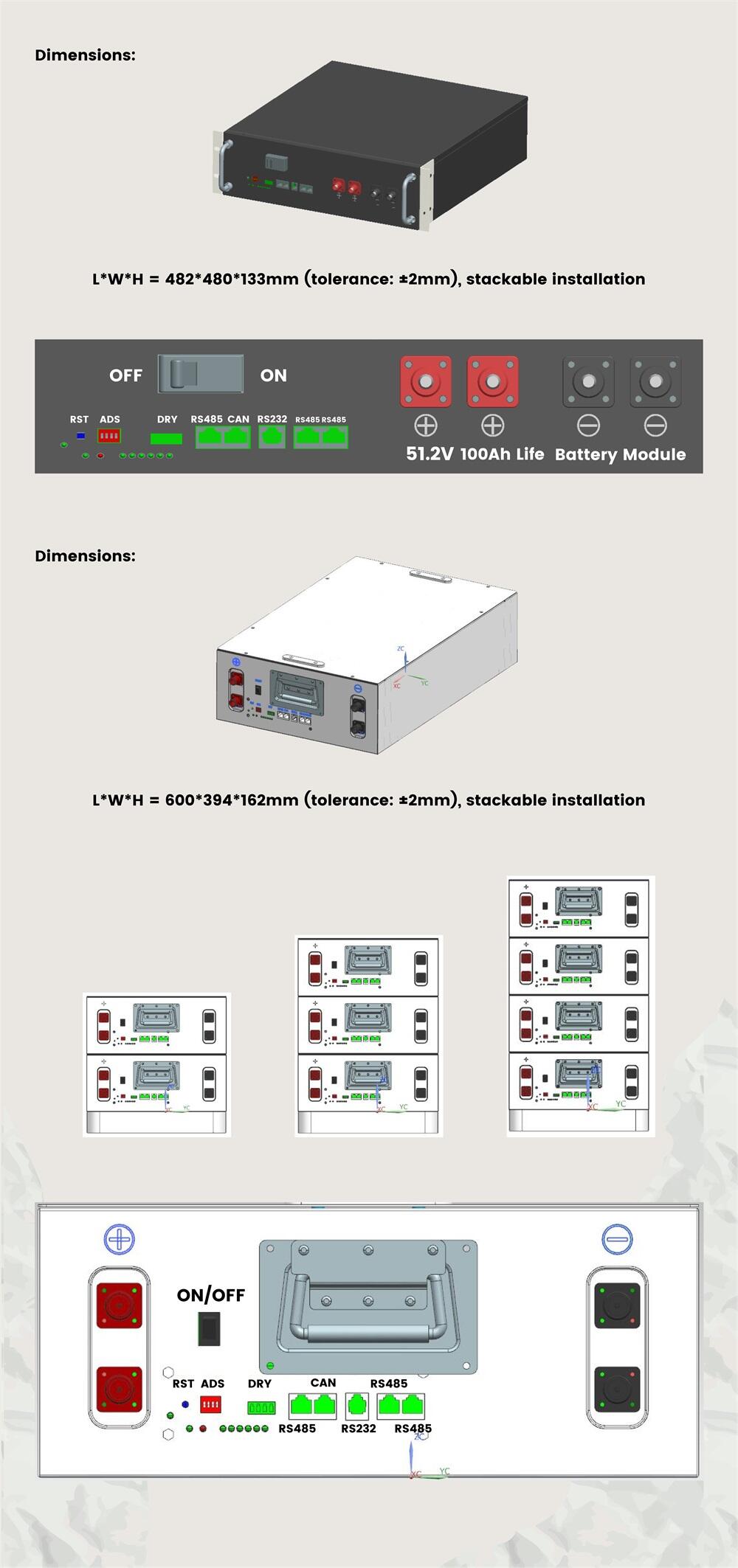 PYSUN Bluetooth Solar Power Station 48V 100AH 200AH 5KW-15KW Lithium Ion LiFePO4 Battery Energy Storage Rack Pack details