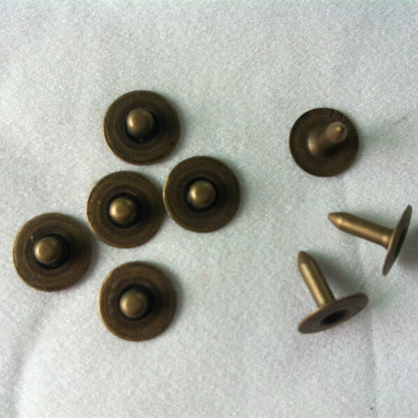 Custom logo metal garment solid brass rivets for leather