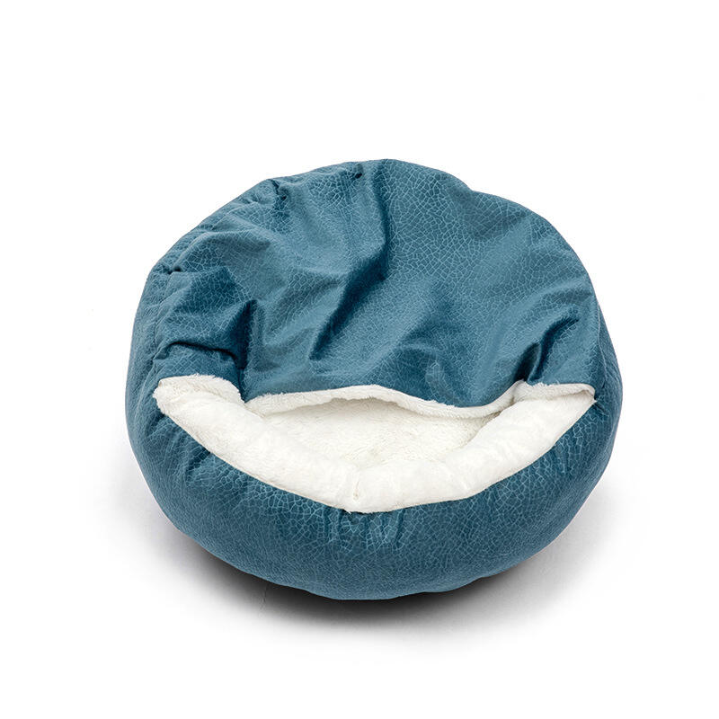 Luxury PV Fleece Inner PP Cotton Soft and Warm Comfortable Sleeping Cushion Donut Shape Washable Pet Dog Bed with Blanket manufacture