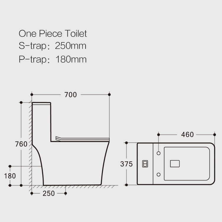 Made in China ceramic Modern style sanitary ware bathroom s trap/p trap water closet toilet bowl washdown one piece toilet manufacture