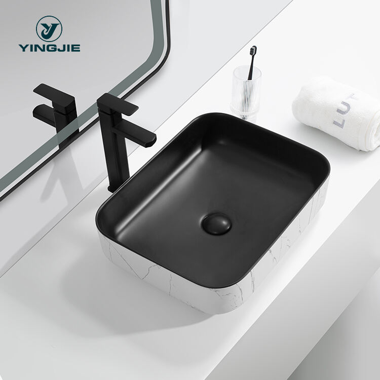 sanitary ware white marble stone washroom ceramic sinks art basin counter top wash basin supplier