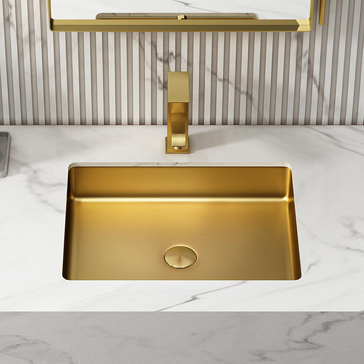 Factory Direct Luxury Golden Undercounter Sink Bathroom Stainless Steel SUS304 Undermount Sinks Basins factory