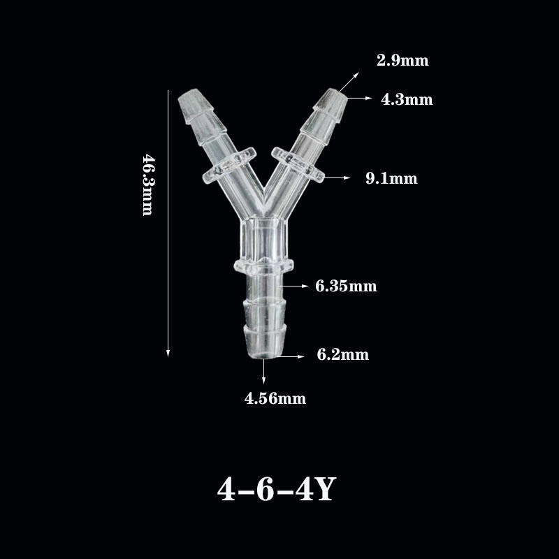 Chang En 3 Ways 5/32"x13/32"x5/32" Reduce Barb Tube Reducer Fitting Plastic Y Reducing Hose Connector details