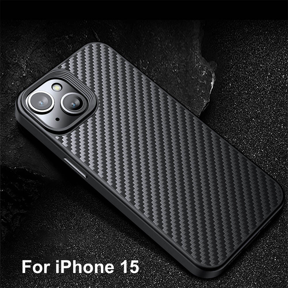 WLONS WLS14 Skin Friendly Drop Proof Carbon Fiber Frosted Suction Mobile Tpu Phone Case For Iphone 15 Plus