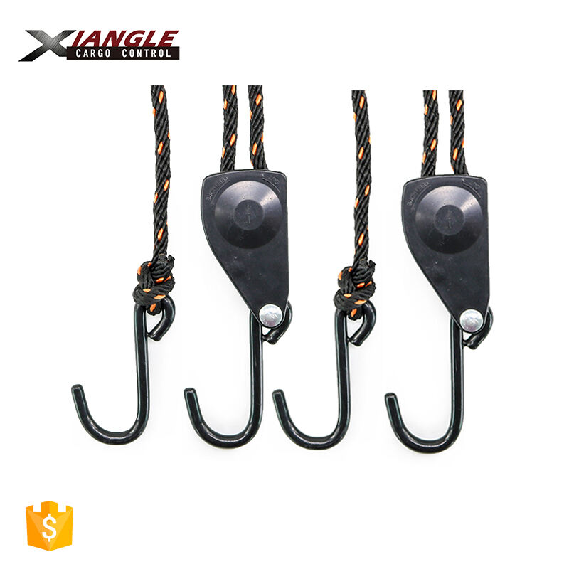 1/4'' Multi Uses Rope Ratchet Tie Down with S-Shaped Hook Adjustable Rope Hanger Rope Ratchet Tie Down manufacture