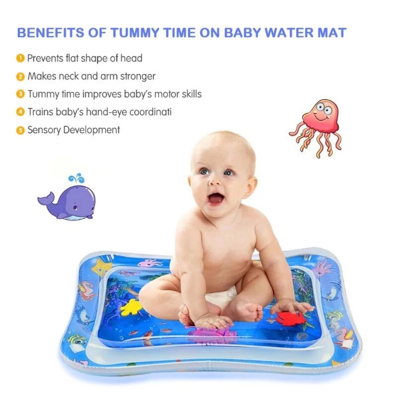 Inflatable baby tummy time water play mat for children inflatable learning play mat for kids factory