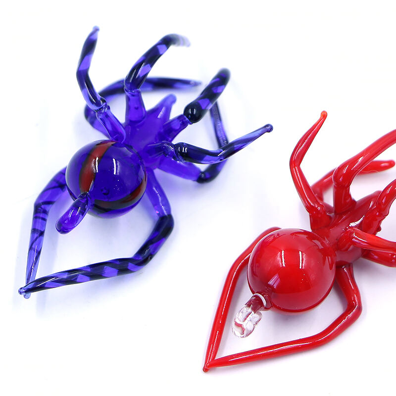 Halloween Hanging Glass Lampwork Spider Figurine Ornament supplier