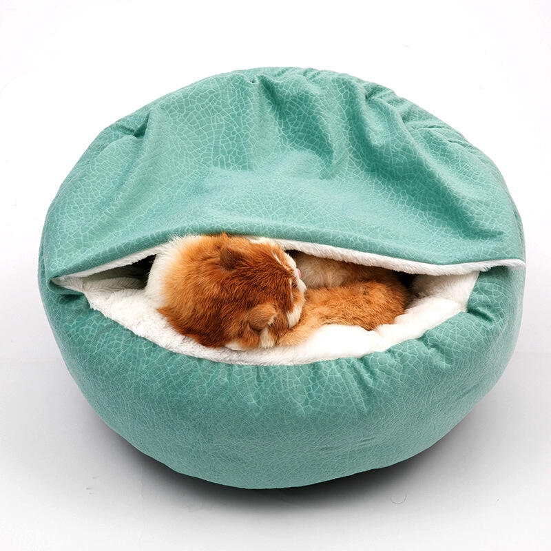 Luxury PV Fleece Inner PP Cotton Soft and Warm Comfortable Sleeping Cushion Donut Shape Washable Pet Dog Bed with Blanket details