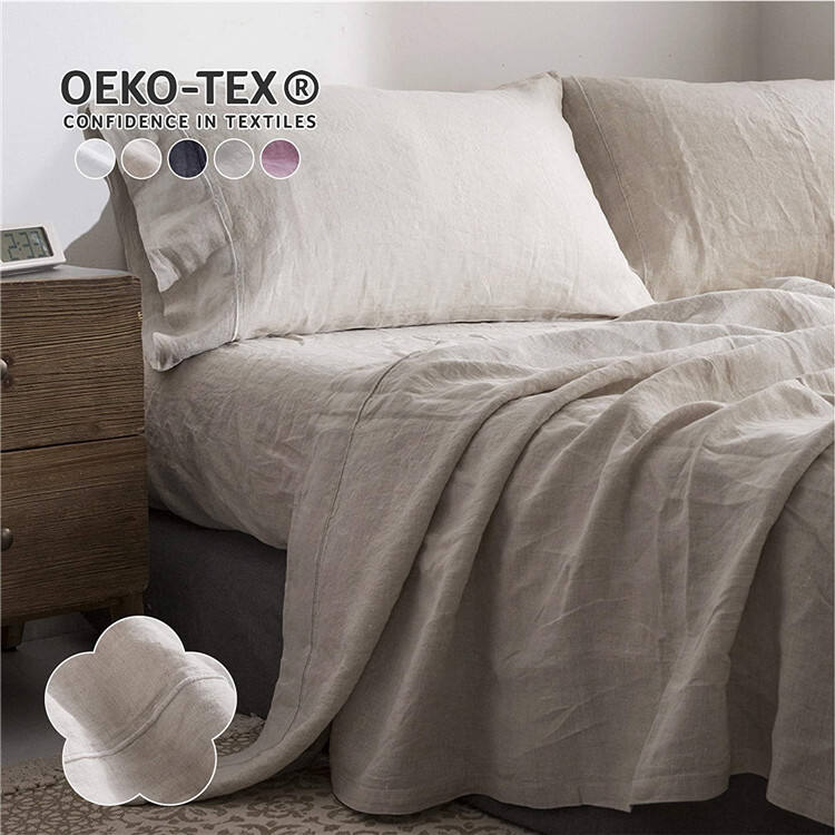 Fitted Sheet Mattress Cover Solid Color Sanding Bedding Linens Bed Sheets sets supplier