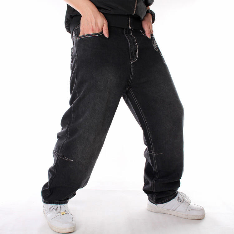 Plus Size Men's Jeans Hip Hop Skateboard Baggy Jeans Men Plain Fashionable Jeans Pants For Men European Brands supplier