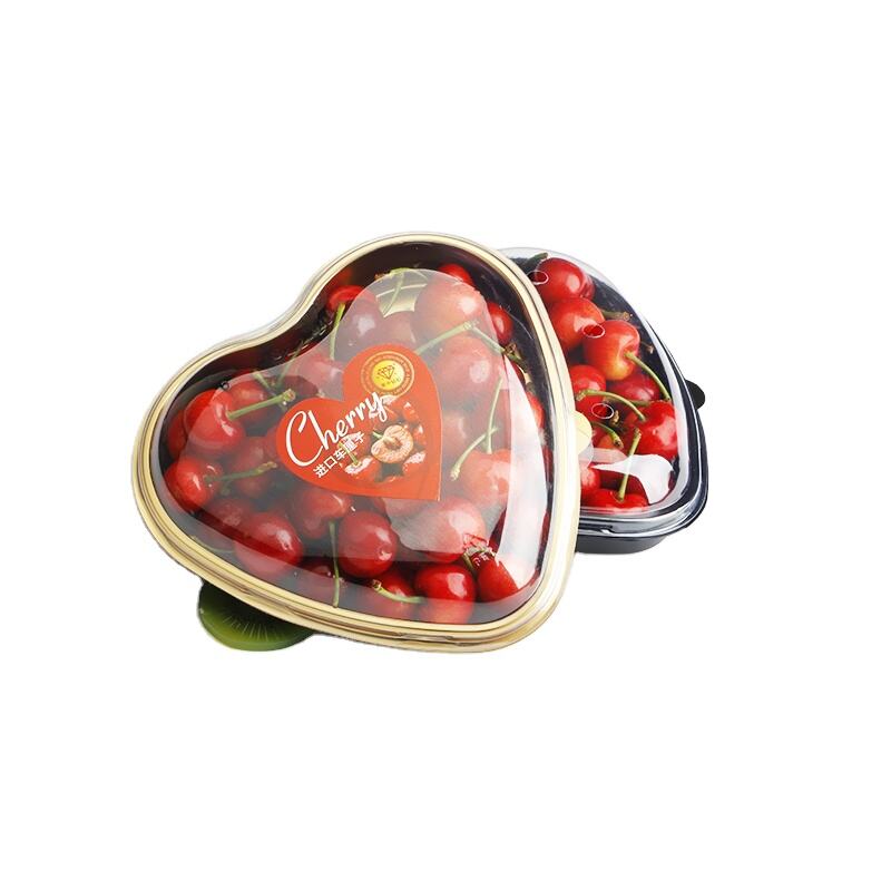 Wholesale factory price and high quality golden heart-shaped box with lid for packaging candy chocolate strawberry sushi snack manufacture