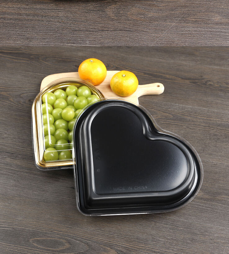 Factory producing cheap price Heart shape box golden 500g sushi fruit candy exquisite thickened with lid container factory