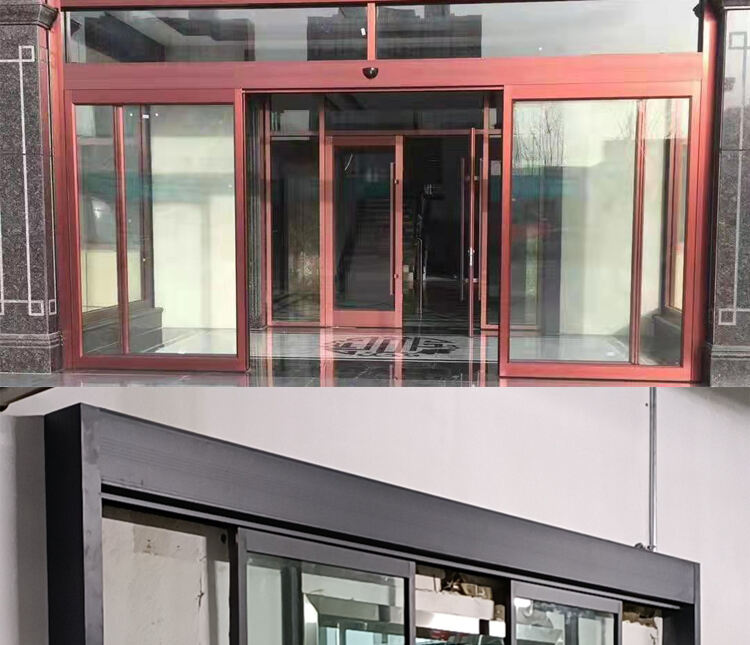 New 2023 commercial entrance aluminum frame automatic sensor glass sliding door system with tempered glass factory