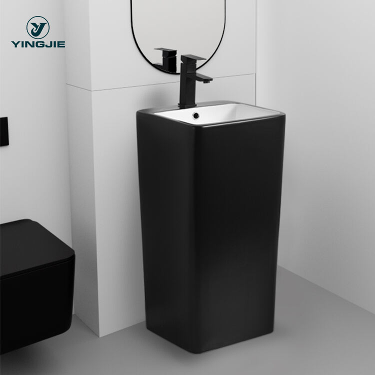 High Quality floor mounted unique one piece new design artistic freestanding basin