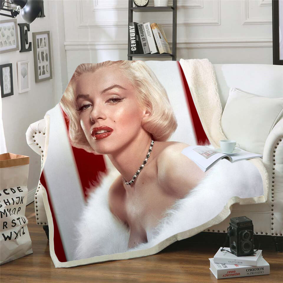 Marilyn Monroe 3d printed sherpa fleece blanket for Beds Hiking Picnic Thick Quilt supplier