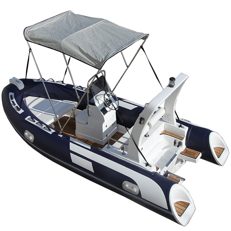 Ce 4.8m Advertising Fiberglass Rhib Boat Inflatable Semi Rigid  Boat 16ft With Boat Accessories And Engine factory