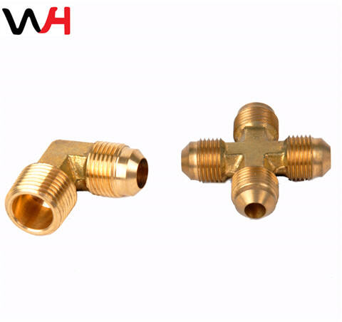 China factory  high quality CNC Machining Metals Brass Flare Pipe Fittings Cross  fitting supplier