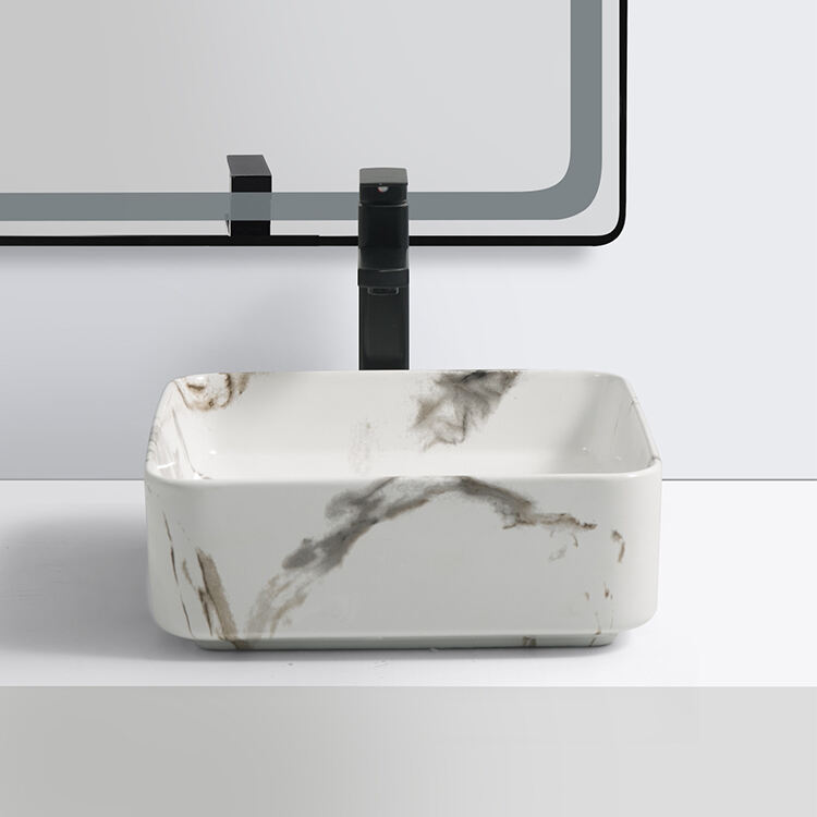 new design luxury Customized hot selling hotel room marble top basin manufacture