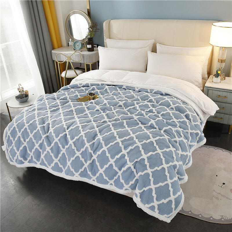 Fleece Blanket Wholesale Luxury for Winter High Quality Polyester Soft Warm for Sofa Bed factory