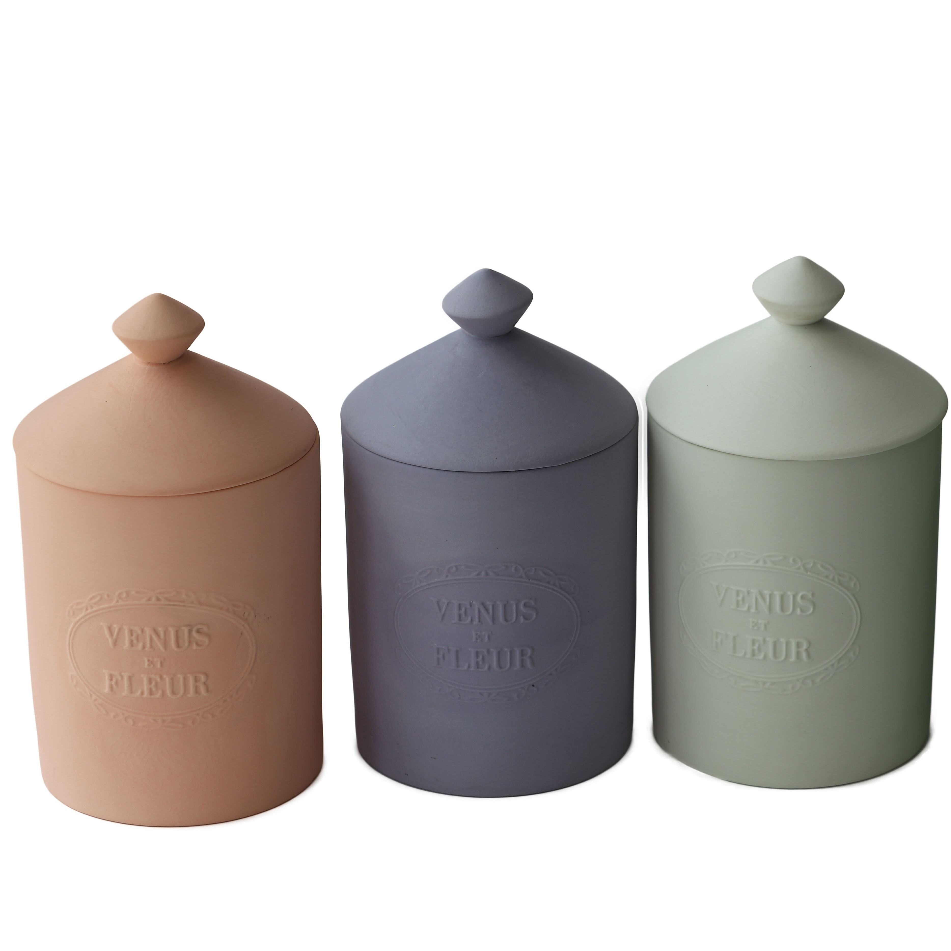 Wholesale Custom Ceramic Candle Vessels Porcelain Candle Jars with Lids Cheap in Bulk supplier