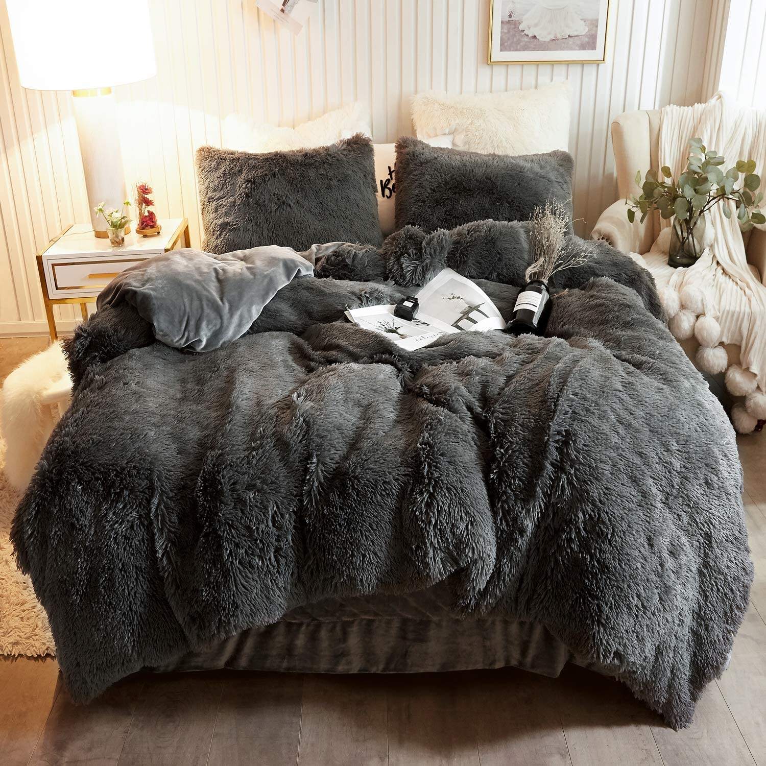 Ultra Soft Crystal Velvet Duvet Cover Luxury Plush Shaggy fluffy Bedding comforter sets factory