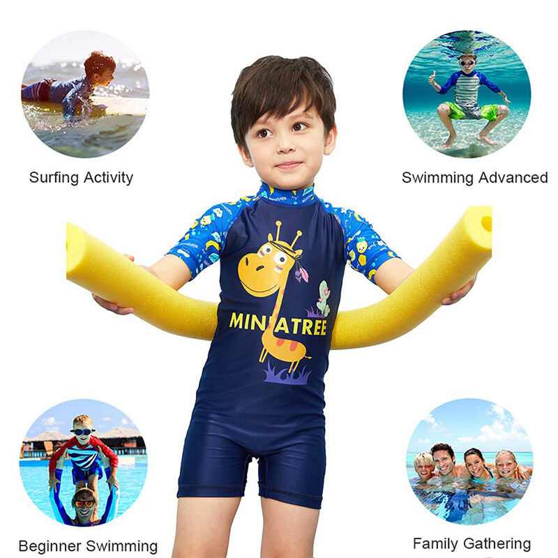 High Neck Elastic Sporty Swimwear for Kids supplier