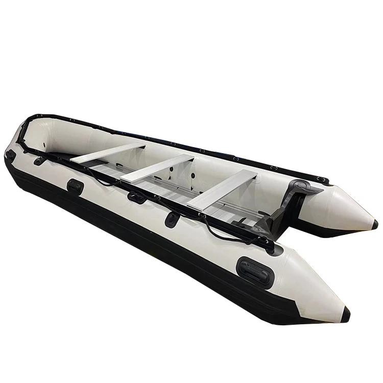 High Speed 360cm Folding PVC Inflatable Boat Rescue Boat Rubber Rowing Boats with aluminium floor for sale factory