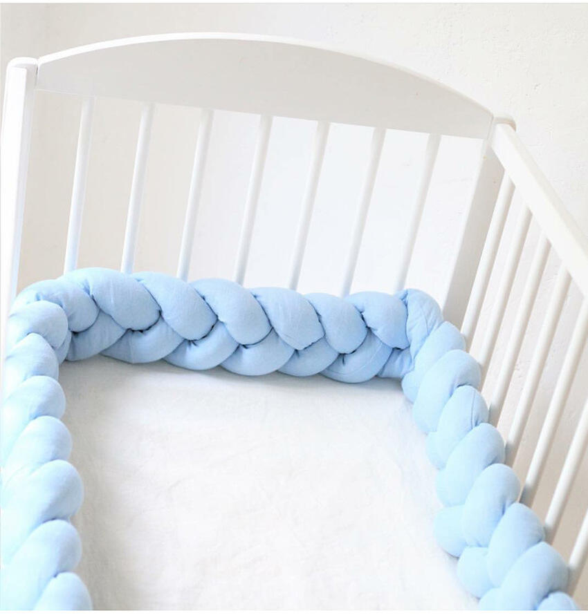 Newborn Baby Bed Crib Bumper Hand Woven Nursery Soft Knot Braided Indoor Decor 4 Stranded Bumper factory