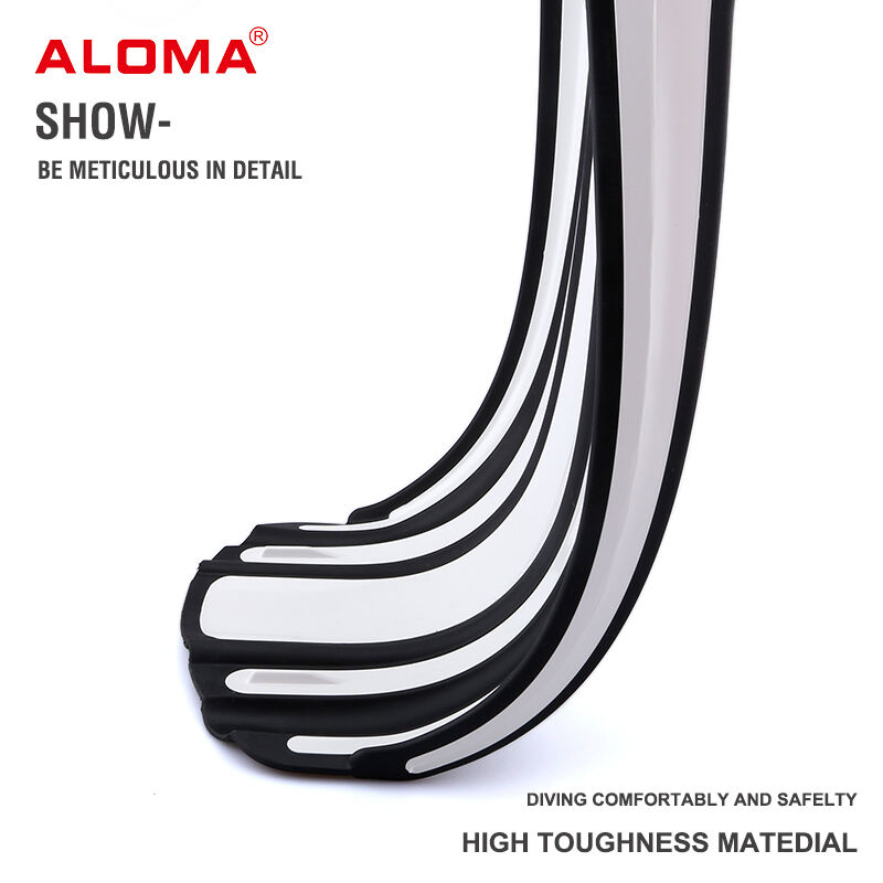 Aoma factory price OEM Low MOQ Scuba Diving Fins Open Heel Spring Strap Long Blade Diving flipper for Adult details