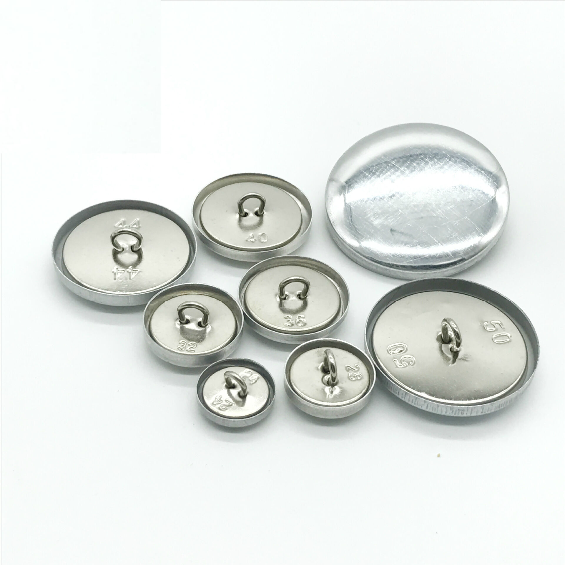 High quality blank aluminum fabric covered shank button
